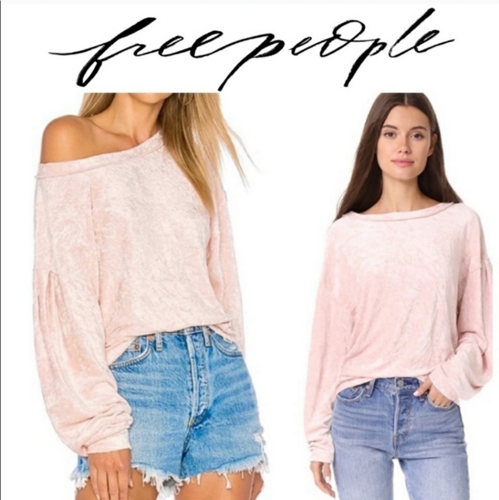 Free People Crushed Velvet Milan Layering Long Sleeve Top
